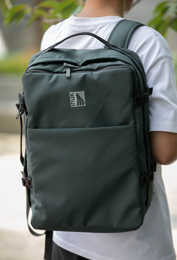 KUMA Large Square WR Watershed Backpack Black Forest Recycled Materials (38L) - INUK  BAGS